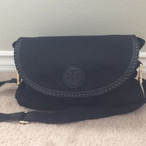 TORY BURCH MARION MESSENGER DIAPER BAG BLACK